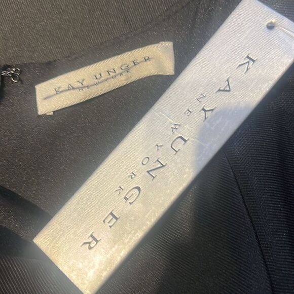 Kay Unger Black Sleeveless Fringe Bottom MIDI Dress - Picture 8 of 8